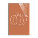 Fall Single Line Pumpkin 2  | 24x36 | Glass Plaque