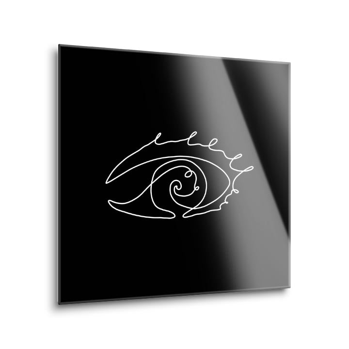 Simple Eye Drawing  | 12x12 | Glass Plaque