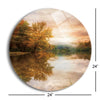 Fallen Leaves  | 24x24 Circle | Glass Plaque