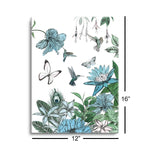 Butterflies and Flowers III | 12x16 | Glass Plaque