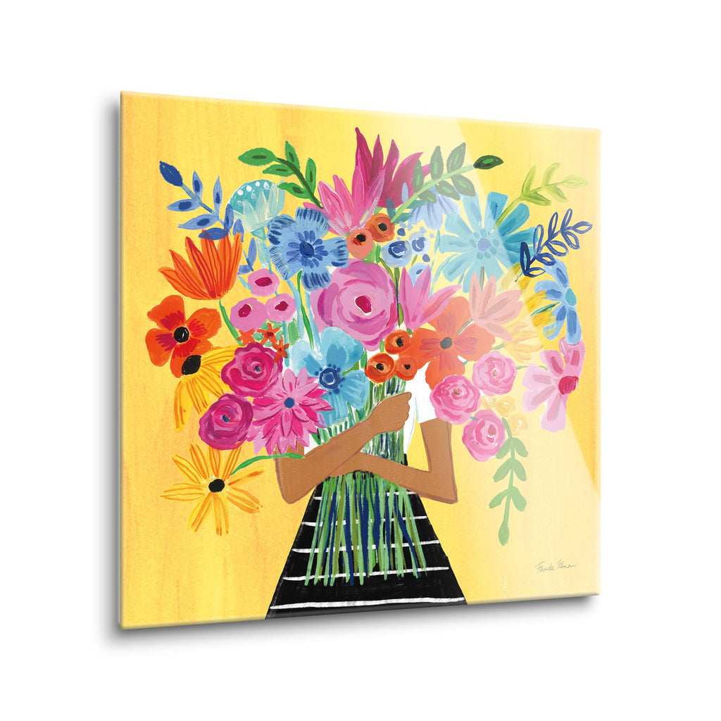 A Bunch of Flowers III | 24x24 | Glass Plaque
