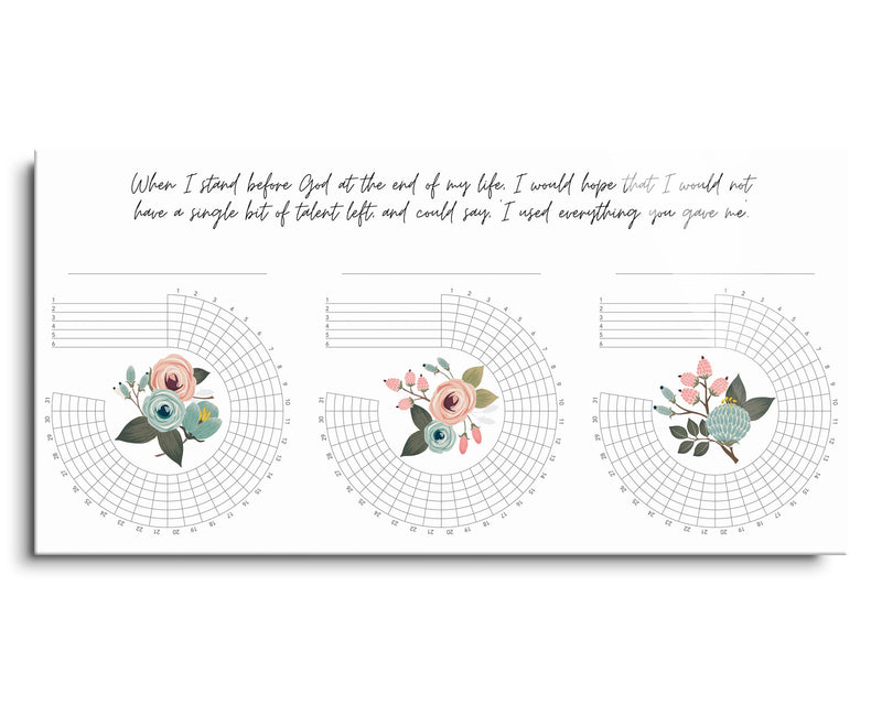 Habit Tracker |Flower When I Stand Before God | 12x24 | Glass Plaque