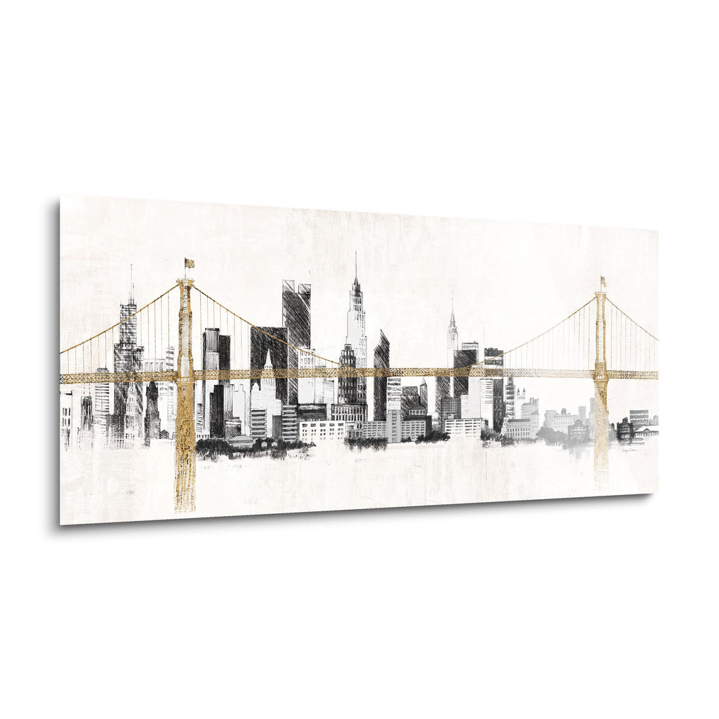 Bridge and Skyline  | 18x36 | Glass Plaque