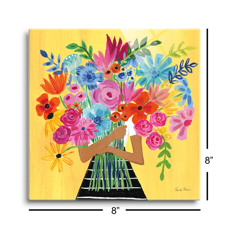 A Bunch of Flowers III | 8x8 | Glass Plaque