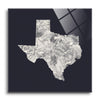 Modern Minimalist Texas Metal State Shape | 12x12 | Glass Plaque