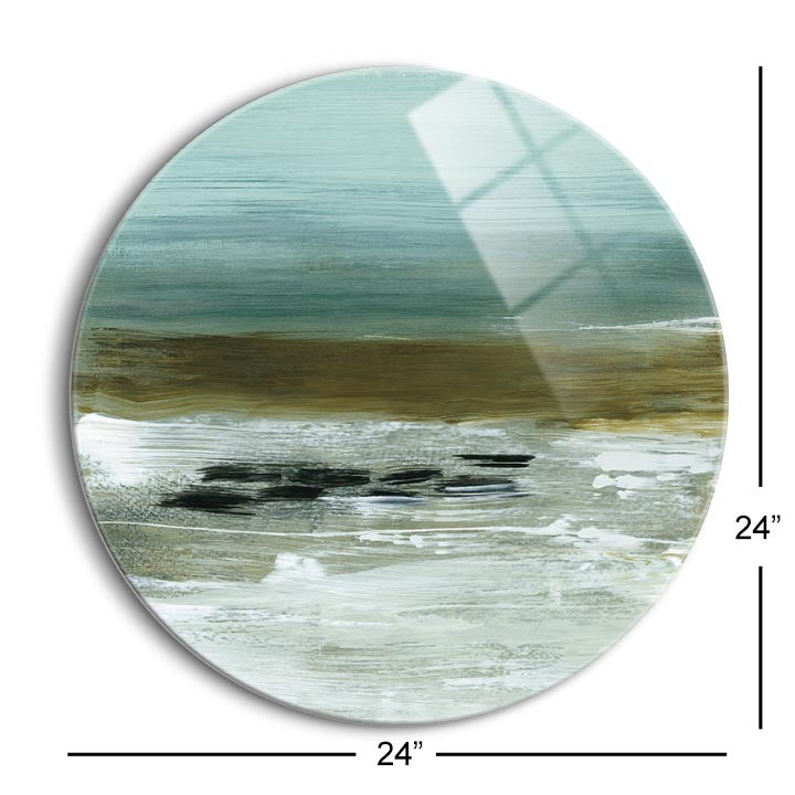Beach Horizon  | 24x24 Circle | Glass Plaque