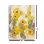 Floating Yellow Flowers II | 12x16 | Glass Plaque