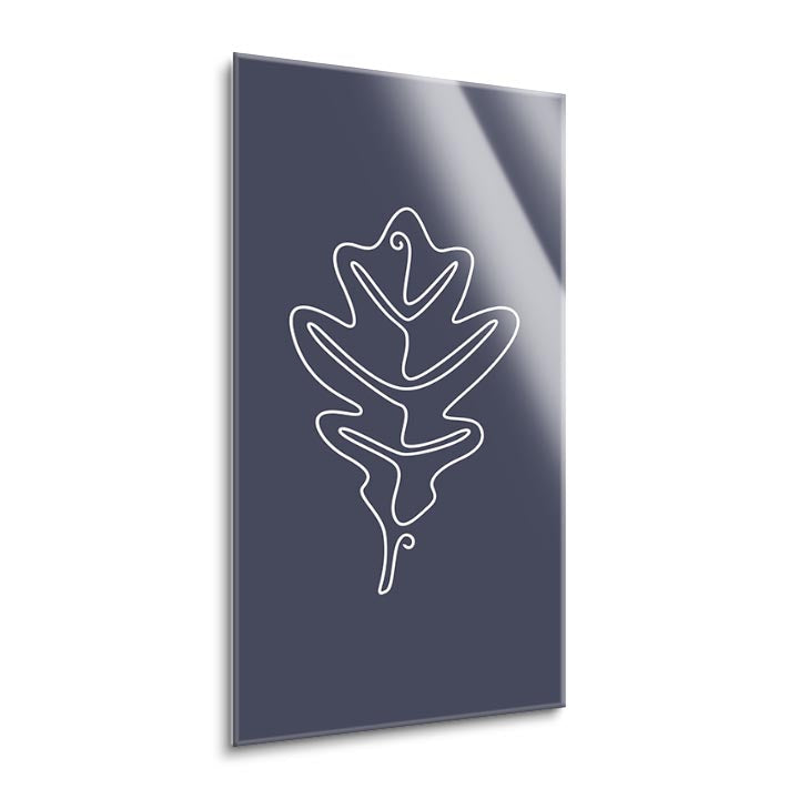 Fall Single Line Maple Leaf 2  | 12x24 | Glass Plaque