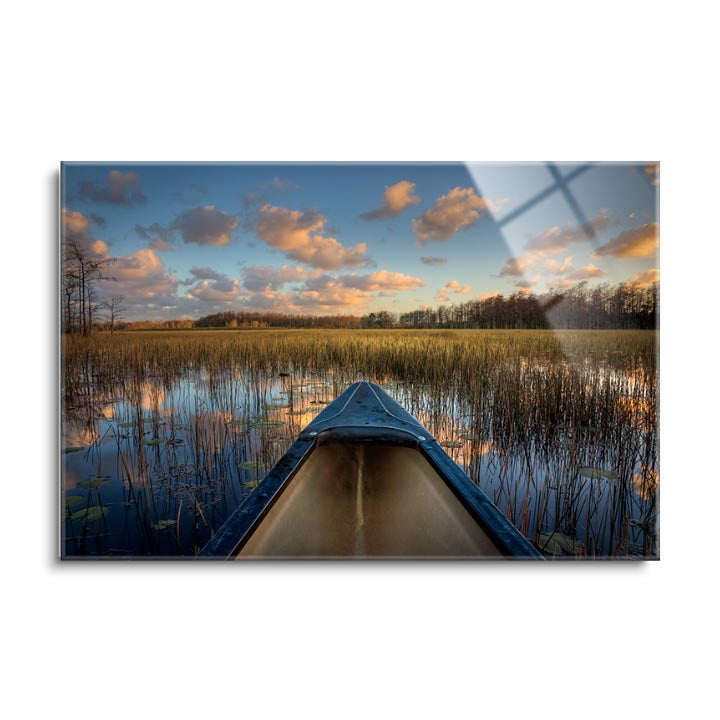 Canoeing on the River  | 24x36 | Glass Plaque