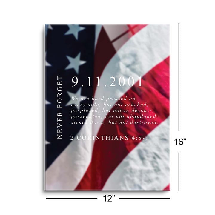 9/11 Memorial 3 (3-4V)  | 12x16 | Glass Plaque