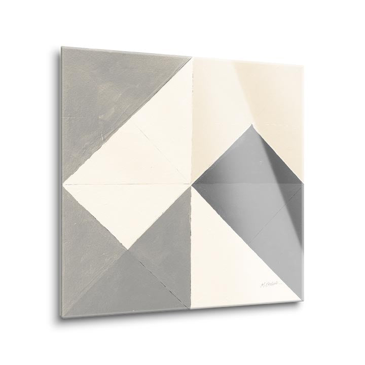 Triangles IV Neutral Crop  | 12x12 | Glass Plaque