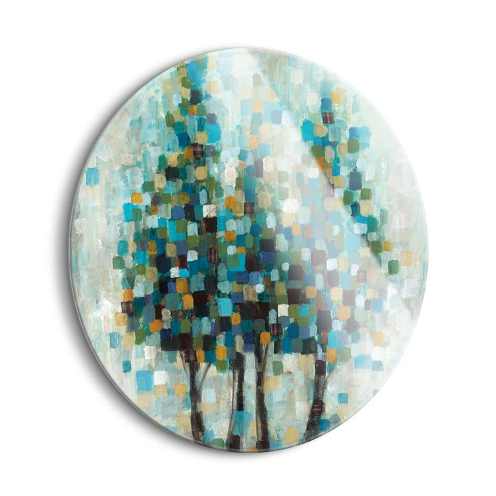 Into the Blue  | 24x24 Circle | Glass Plaque
