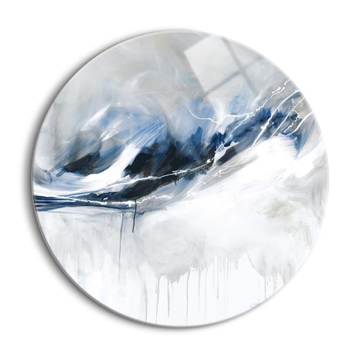 Silver Lining  | 24x24 Circle | Glass Plaque