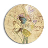 Vintage Faded Butterfly  | 24x24 Circle | Glass Plaque