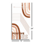 Habit Tracker | Positive Vibes Rainbow | 12x24 | Glass Plaque