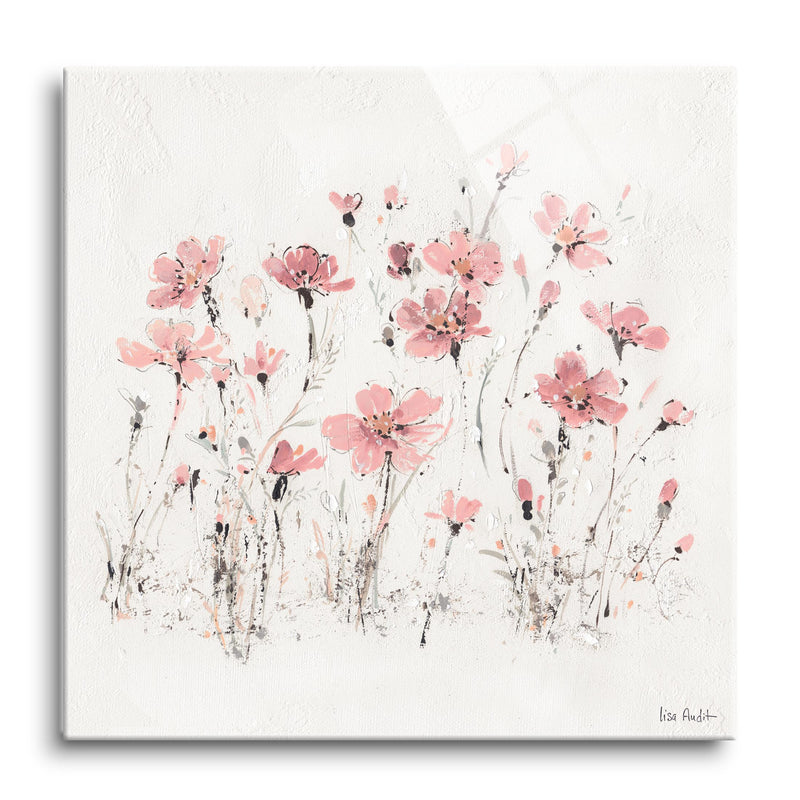 Wildflowers III Pink | 12x12 | Glass Plaque
