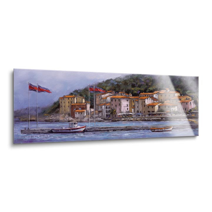 Beyond the Jetty  | 12x36 | Glass Plaque