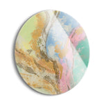 Retro Jewel Tones I  | 24x24 Circle | Glass Plaque