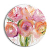Pink Peonies  | 24x24 Circle | Glass Plaque