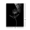 Simple Flower Line Drawing  | 12x16 | Glass Plaque