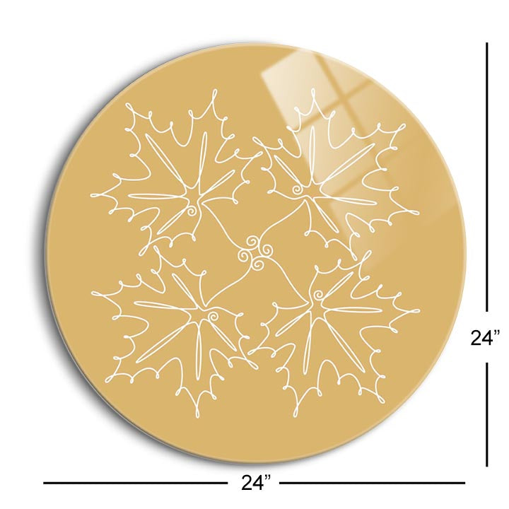 Fall Single Line Pattern 4  | 24x24 Circle | Glass Plaque