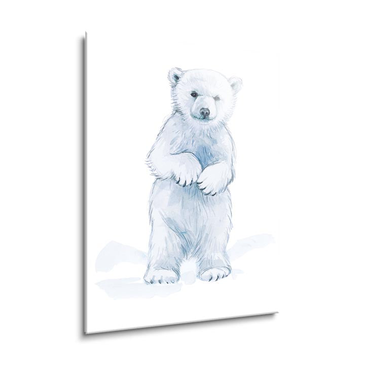 Baby Polar Bear  | 24x36 | Glass Plaque