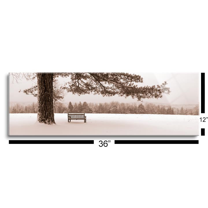 First Snow II  | 12x36 | Glass Plaque