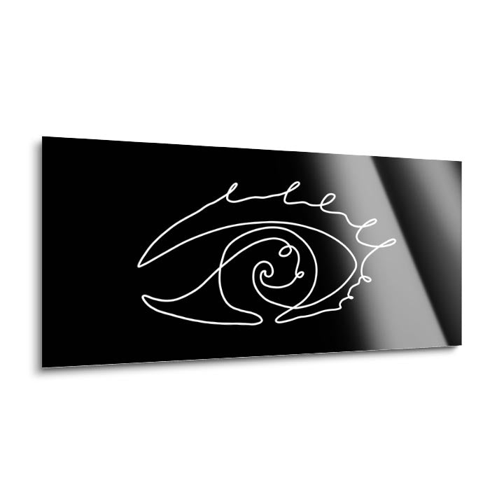 Simple Eye Drawing  | 12x24 | Glass Plaque