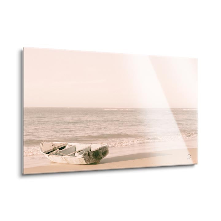 Fishing Boat at Sunset  | 24x36 | Glass Plaque