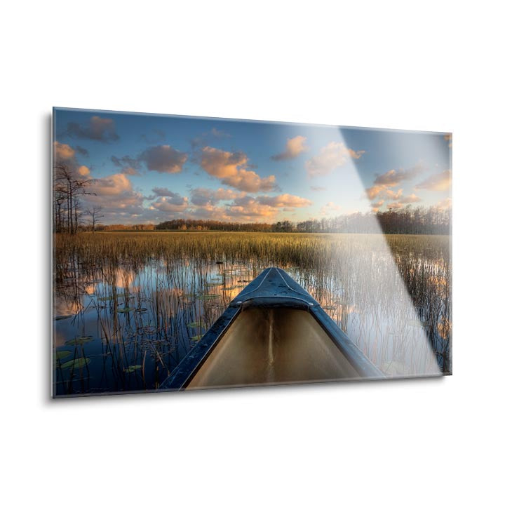 Canoeing on the River  | 24x36 | Glass Plaque