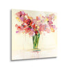 Vase of Red and Pink  | 12x12 | Glass Plaque