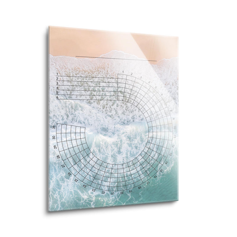 Habit Tracker | Simple Beach | 12x16 | Glass Plaque