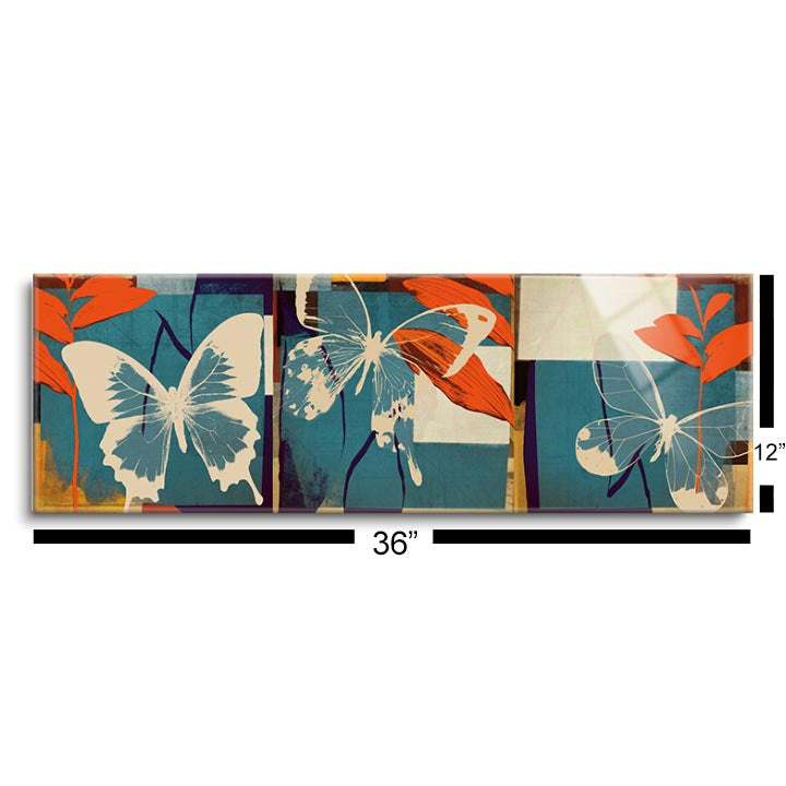 Butterflies Viola  | 12x36 | Glass Plaque