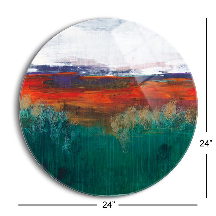 Sundown  | 24x24 Circle | Glass Plaque