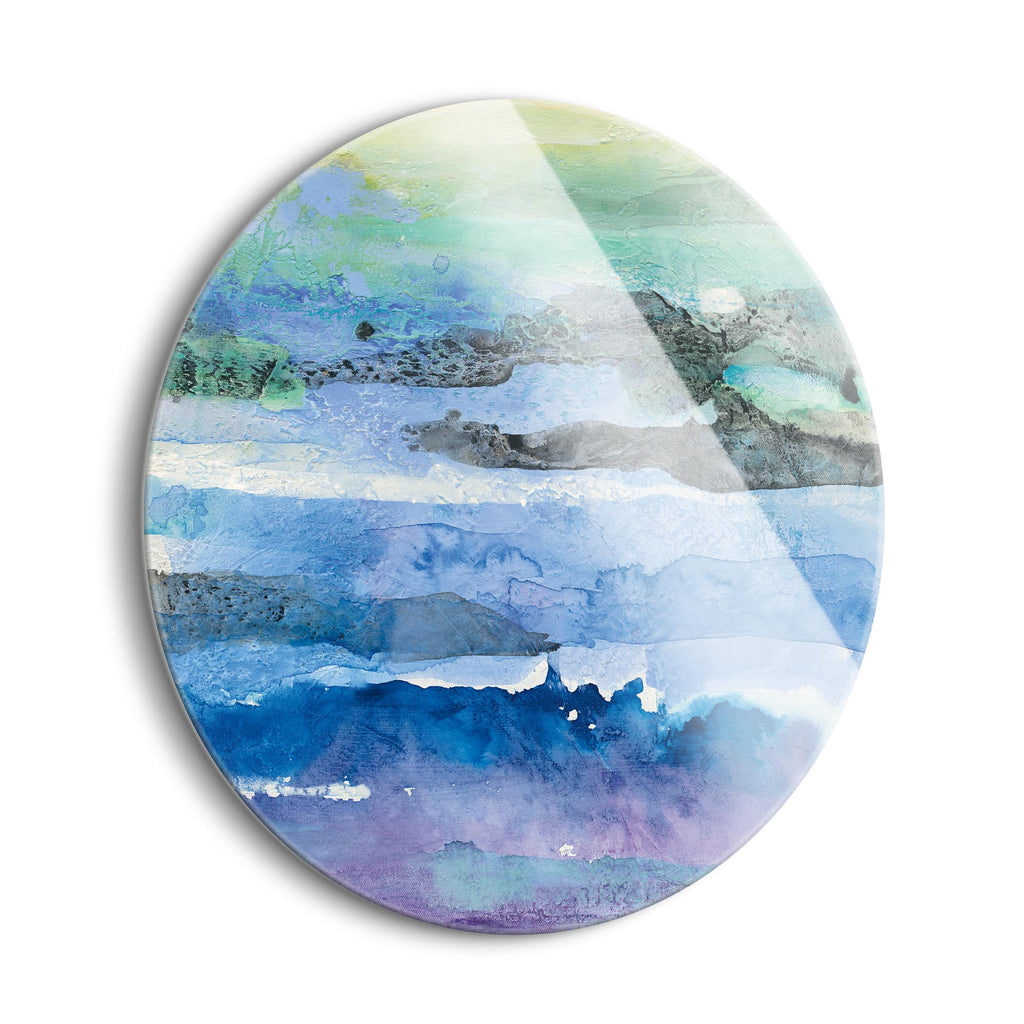 Abstract Layers I  | 24x24 Circle | Glass Plaque