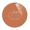 Fall Single Line Pumpkin 2  | 24x24 Circle | Glass Plaque