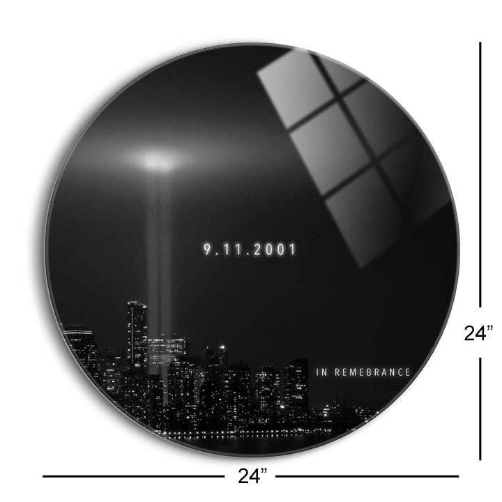 9/11 Memorial 1 (1-1)  | 24x24 Circle | Glass Plaque