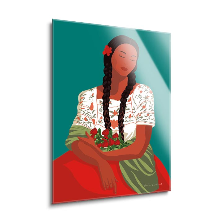 Mexican Woman I  | 24x36 | Glass Plaque