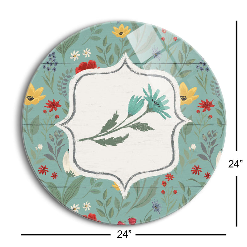 Blooming Thoughts VI Flower | 24x24 Circle | Glass Plaque