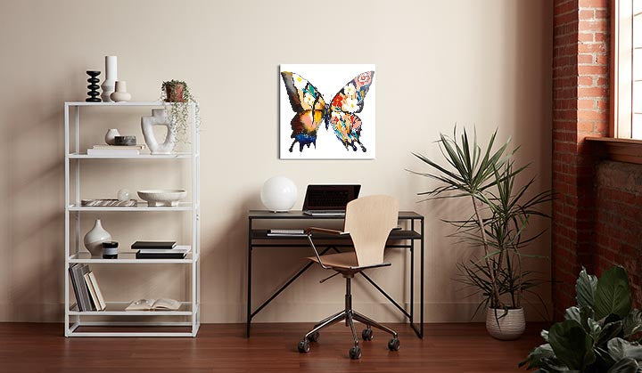 Papillon Daisy  | 12x12 | Glass Plaque