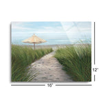 Umbrella on the Beach  | 12x16 | Glass Plaque