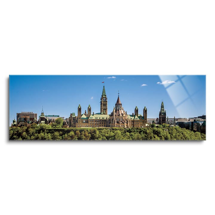 Parliament, Ottawa, ON  | 12x36 | Glass Plaque