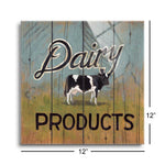 Dairy Products  | 12x12 | Glass Plaque
