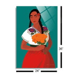 Mexican Woman II  | 24x36 | Glass Plaque