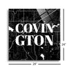 Minimalistic B&W Washington Covington Map | 24x24 | Glass Plaque