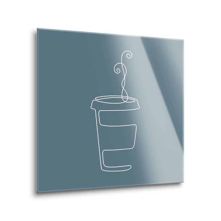 Fall Single Line Coffee 2  | 12x12 | Glass Plaque