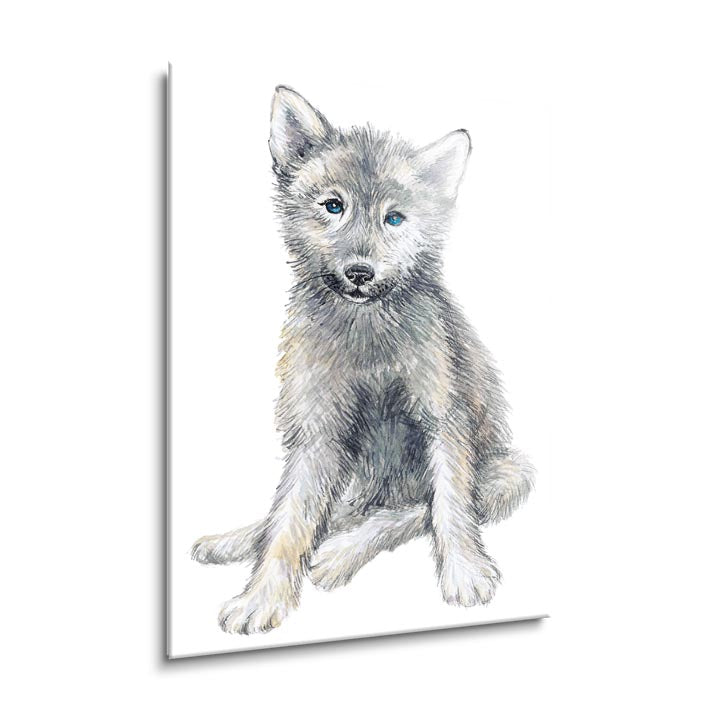 Baby Coyote  | 24x36 | Glass Plaque
