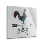 Rural Relic Rooster  | 12x12 | Glass Plaque