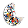 Papillon in Silver  | 24x24 Circle | Glass Plaque