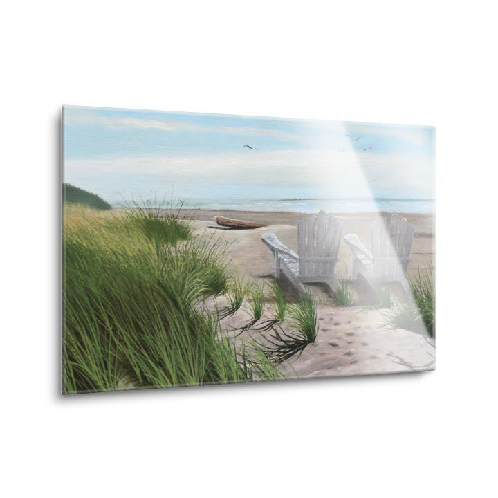 Perfect Spot on the Beach  | 12x16 | Glass Plaque